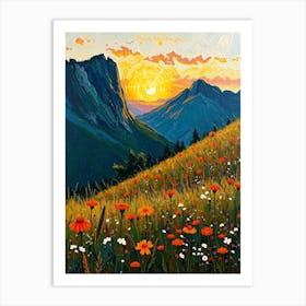 Sunset In The Mountains 38 Art Print