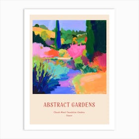 Colourful Gardens Claude Monet Foundation Gardens France 2 Red Poster Art Print