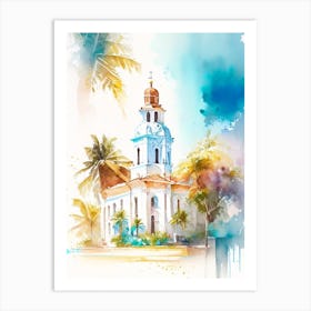 Cayo Santa Maria Cuba Watercolour Pastel Tropical Destination Art Print