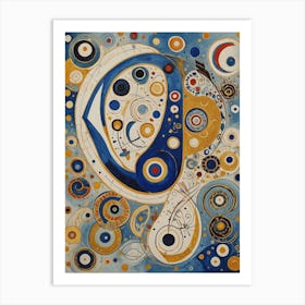 Abstract Blue & Gold Art Print