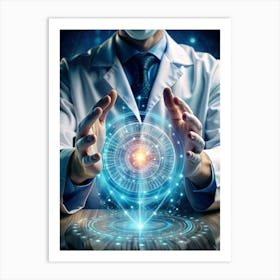 In A Sterile Medical Setting A Physician S Hands (1) Art Print