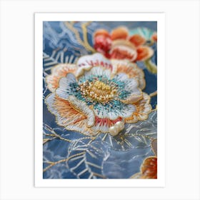 Embroidered Flower Art Print