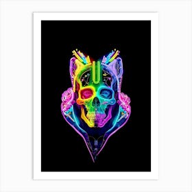Neon Skull 37 Art Print
