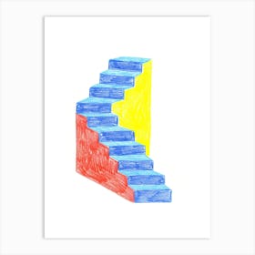 Stairs Drawing Art Print