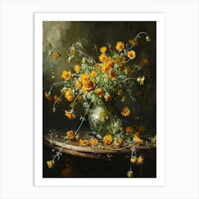 Baroque Floral Still Life Buttercup 4 Art Print