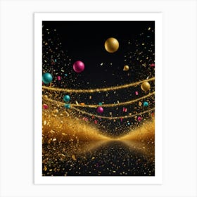 New Year Confetti Art Print