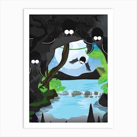 Bats In Cave Art Print