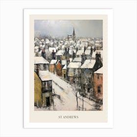 Vintage Winter Painting Poster St Andrews United Kingdom 1 Art Print