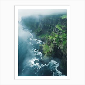 An Aerial Photograph Capturing The Picturesque Fjords Of Iceland Art Print