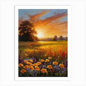 Sunset In The Meadow 35 Art Print