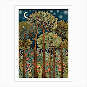 William Morris Night In The Forest 6 Art Print