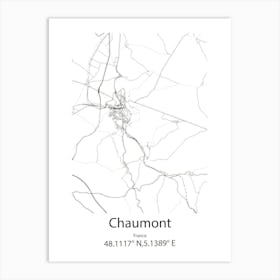 Chaumont,France Minimalist Map Art Print