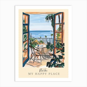 My Happy Place Malibu 3 Travel Poster Affiche