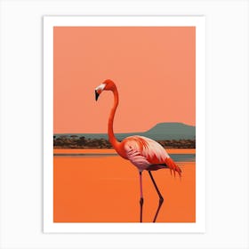 Greater Flamingo Lake Manyara Tanzania Tropical Illustration 5 Art Print
