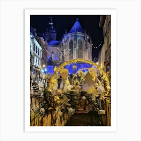 Christmas Market In France Art Print