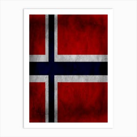 Norway Flag Texture Art Print