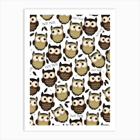 Owls Cute pattern Art Print