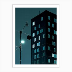 Building At Night Art Print