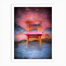 Worn Red Chair Art Print