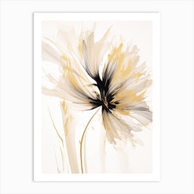 White And Gold Poppy Art Print