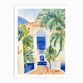 Watercolour Of Palm Trees Art Print