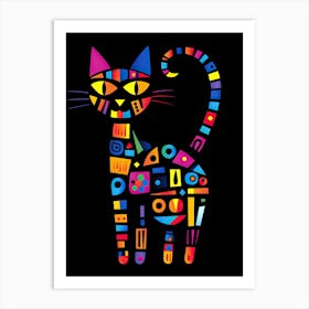 Colorful Cat Poster Art Print