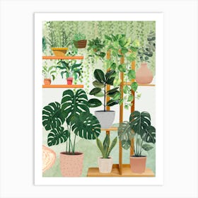 Indoor Plants Garden Illustration Art Print