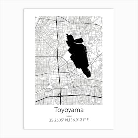 Toyoyama,Japan Minimalist Map Poster