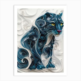 Blue Jaguar Art Print