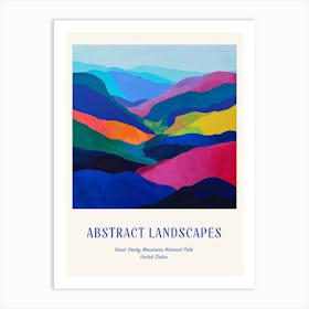Colourful Abstract Great Smoky Mountains National Park Usa 2 Poster Blue Art Print