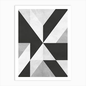 Black and gray geometry 2 Art Print