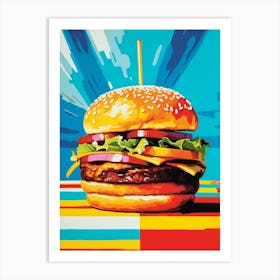 Hamburger Colour Splash 1 Art Print