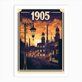 Aihrgdesign A Nostalgic Poster Of A 1905 City Skyline At Dusk 579b7064 889a 4039 A0f2 6a74205836dc 2 Art Print