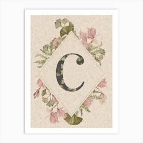 Floral Monogram C Art Print
