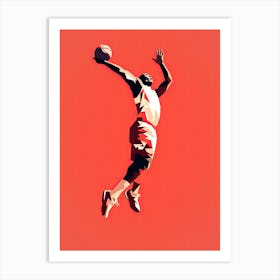 Basketball Player In The Air Art Print