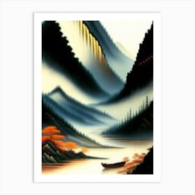 Asian Landscape Painting Art Print