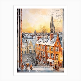 Winter Cityscape Cambridge United Kingdom Art Print