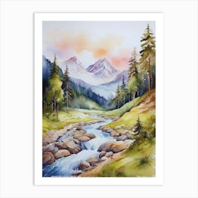 mountain forest landscape.3 Art Print