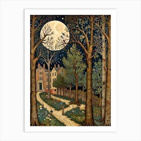 William Morris Moonlight In The Woods 48 Art Print