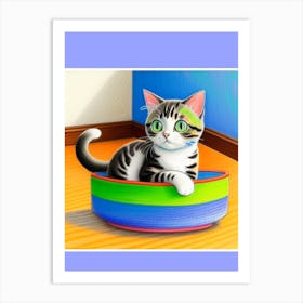 Latest Cat In A Bowl Art Print