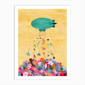 Delivering Joy With A Zeppelin Art Print