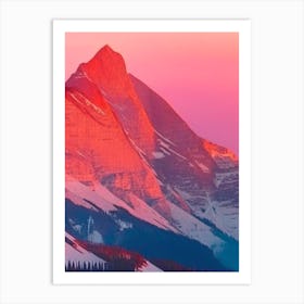 The Canadian Rockies Retro Sunset 4 Art Print