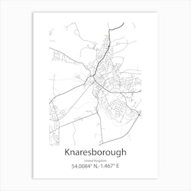 Knaresborough,United Kingdom Minimalist Map Art Print