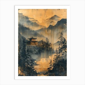 Antique Chinese Landscape Painting 8 Art Print