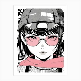 Anime Girl With Sunglasses Poster