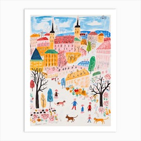 Budapest, Dreamy Storybook Illustration 4 Art Print