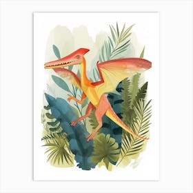 Watercolour Pteranodon Dinosaur 3 Art Print