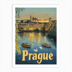 Aihrgdesign A Mid Century Modern Travel Poster For Prague Sho 64ec64c3 6a75 4772 Ab65 8a0a92dea7dc 0 Art Print