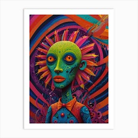 Psychedelic Alien Art Print