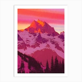 The Rocky Mountains Retro Sunset 2 Art Print